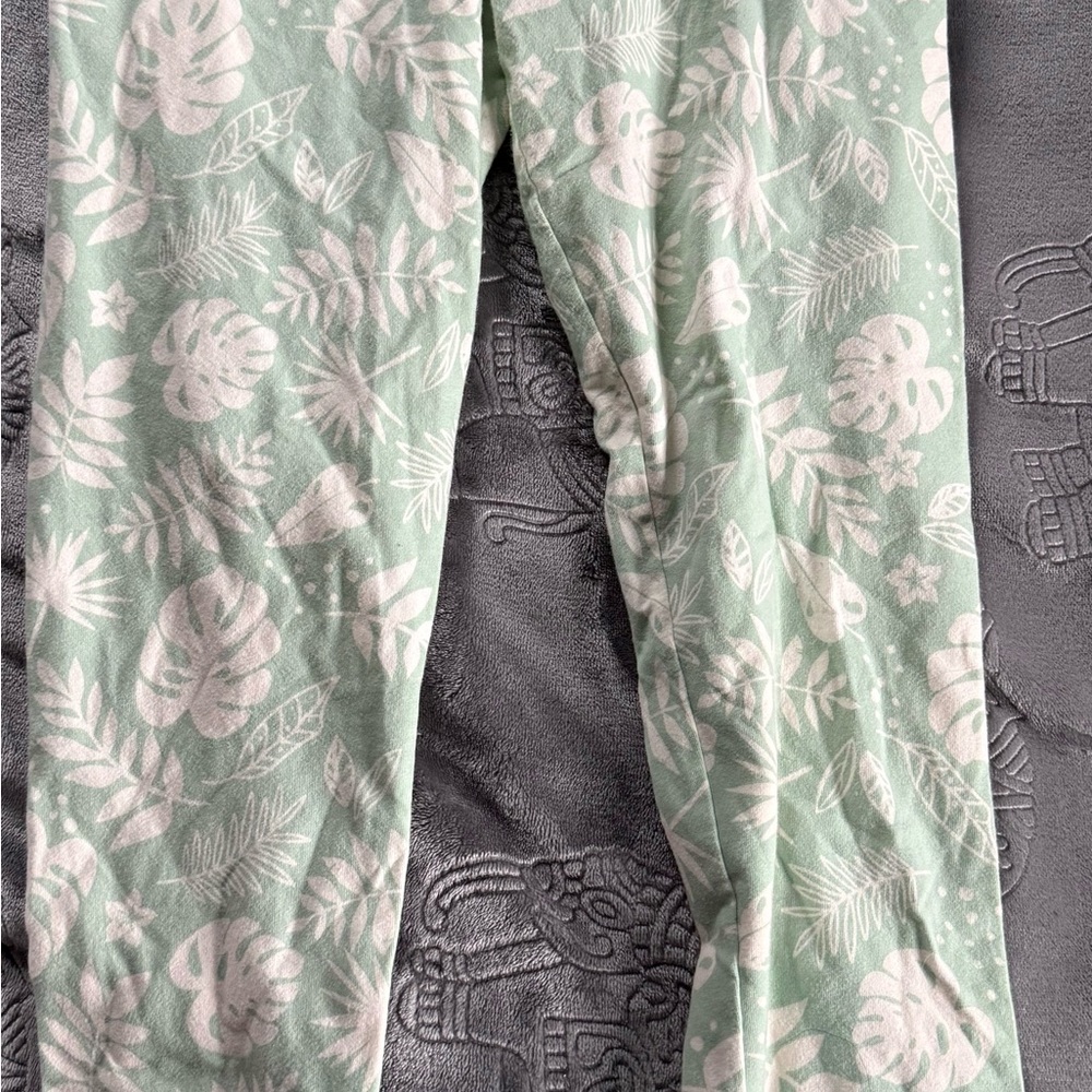 Kids Mint Green Tropical Print Leggings